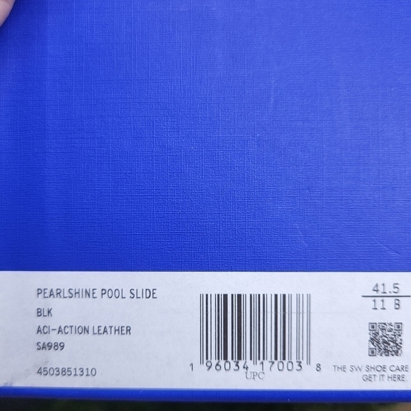 New Stuart WeitzmanWomen's Black Pearlshine Pool Leather Slide Sz 11.0 - Picture 11 of 11